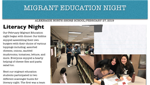 Screenshot of Aleknagik Migrant Newsletter 